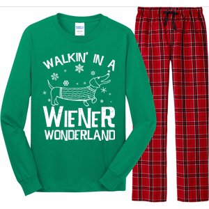 Walking In A Wiener Wonderland Funny Christmas Long Sleeve Pajama Set