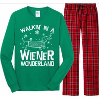 Walking In A Wiener Wonderland Funny Christmas Long Sleeve Pajama Set