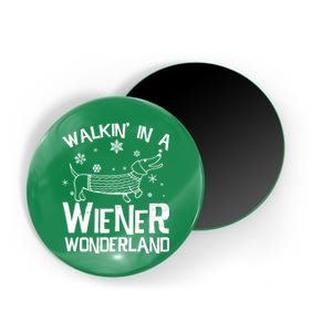 Walking In A Wiener Wonderland Funny Christmas Magnet