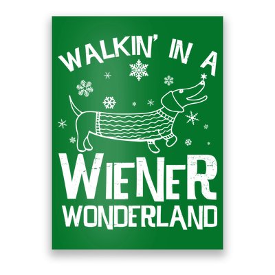 Walking In A Wiener Wonderland Funny Christmas Poster