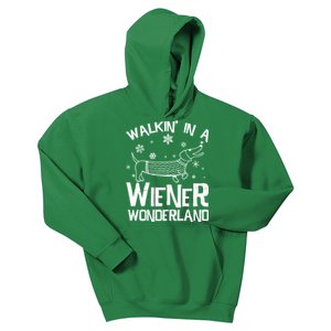 Walking In A Wiener Wonderland Funny Christmas Kids Hoodie