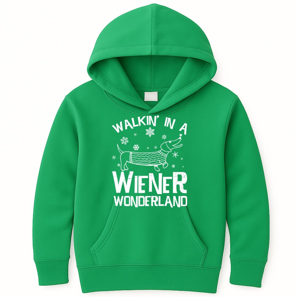 Walking In A Wiener Wonderland Funny Christmas Kids Hoodie