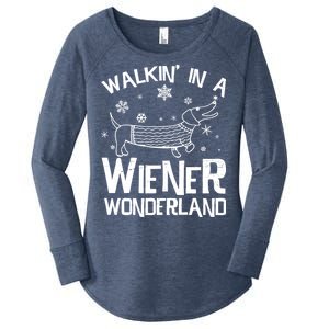 Walking In A Wiener Wonderland Funny Christmas Women's Perfect Tri Tunic Long Sleeve Shirt