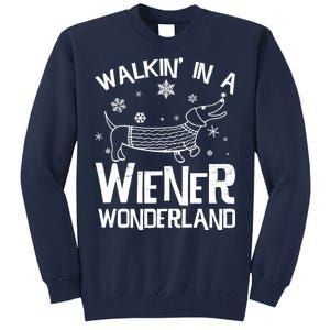 Walking In A Wiener Wonderland Funny Christmas Tall Sweatshirt