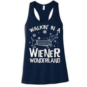 Walking In A Wiener Wonderland Funny Christmas Women's Racerback Tank