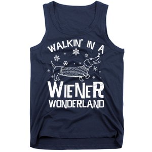 Walking In A Wiener Wonderland Funny Christmas Tank Top