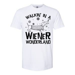 Walking In A Wiener Wonderland Funny Christmas Softstyle CVC T-Shirt