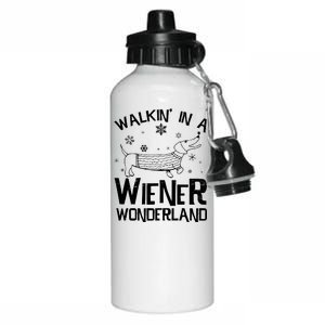 Walking In A Wiener Wonderland Funny Christmas Aluminum Water Bottle