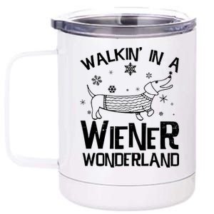 Walking In A Wiener Wonderland Funny Christmas 12 oz Stainless Steel Tumbler Cup