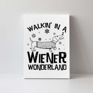 Walking In A Wiener Wonderland Funny Christmas Canvas