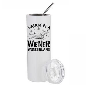 Walking In A Wiener Wonderland Funny Christmas Stainless Steel Tumbler