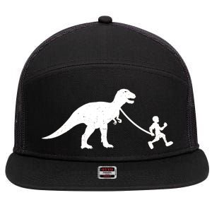 Walking My T-Rex 7 Panel Mesh Trucker Snapback Hat