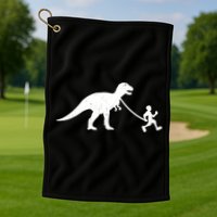 Walking My T-Rex Golf Towel