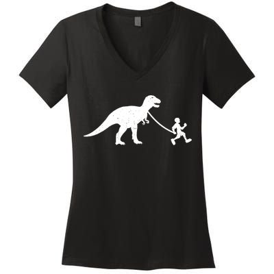 Walking My T-Rex Women's V-Neck T-Shirt