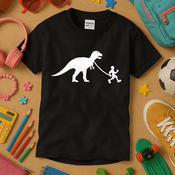 Walking My T-Rex Kids T-Shirt