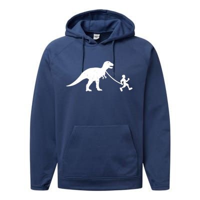 Walking My T-Rex Performance Fleece Hoodie