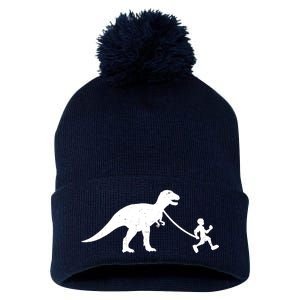 Walking My T-Rex Pom Pom 12in Knit Beanie