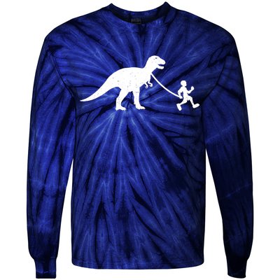 Walking My T-Rex Tie-Dye Long Sleeve Shirt