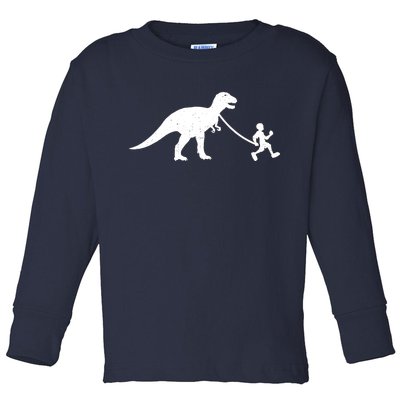 Walking My T-Rex Toddler Long Sleeve Shirt