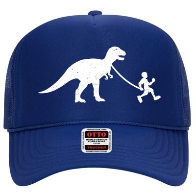 Walking My T-Rex High Crown Mesh Back Trucker Hat