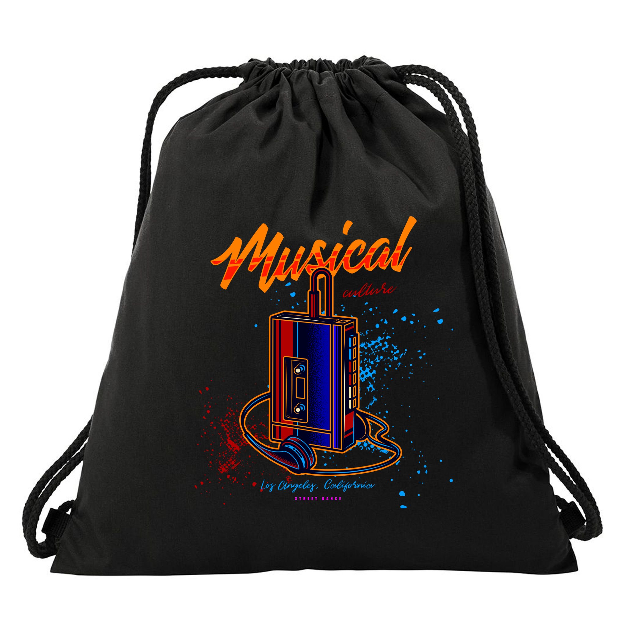 Walkman Los Angeles California Retro Drawstring Bag