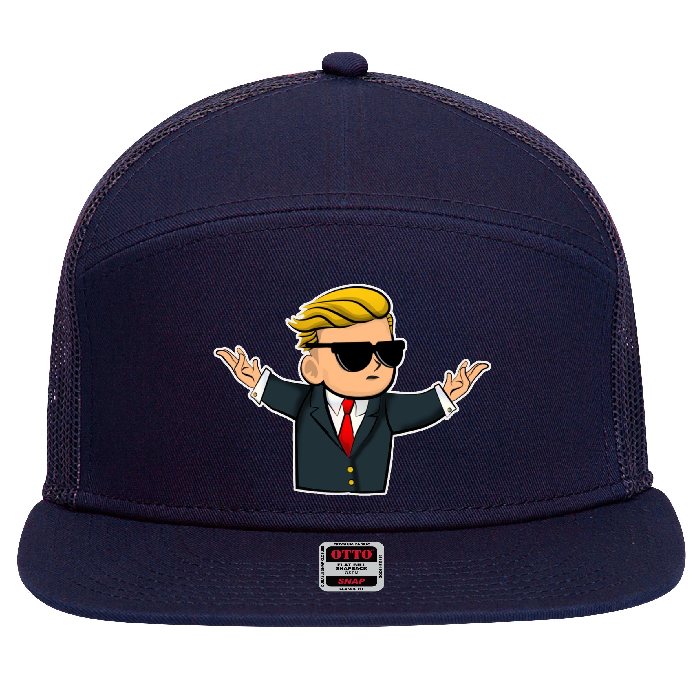 Wall Street Bets Guy 7 Panel Mesh Trucker Snapback Hat