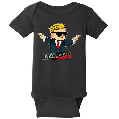 Wall Street Bets Guy Investing Stocks Baby Bodysuit