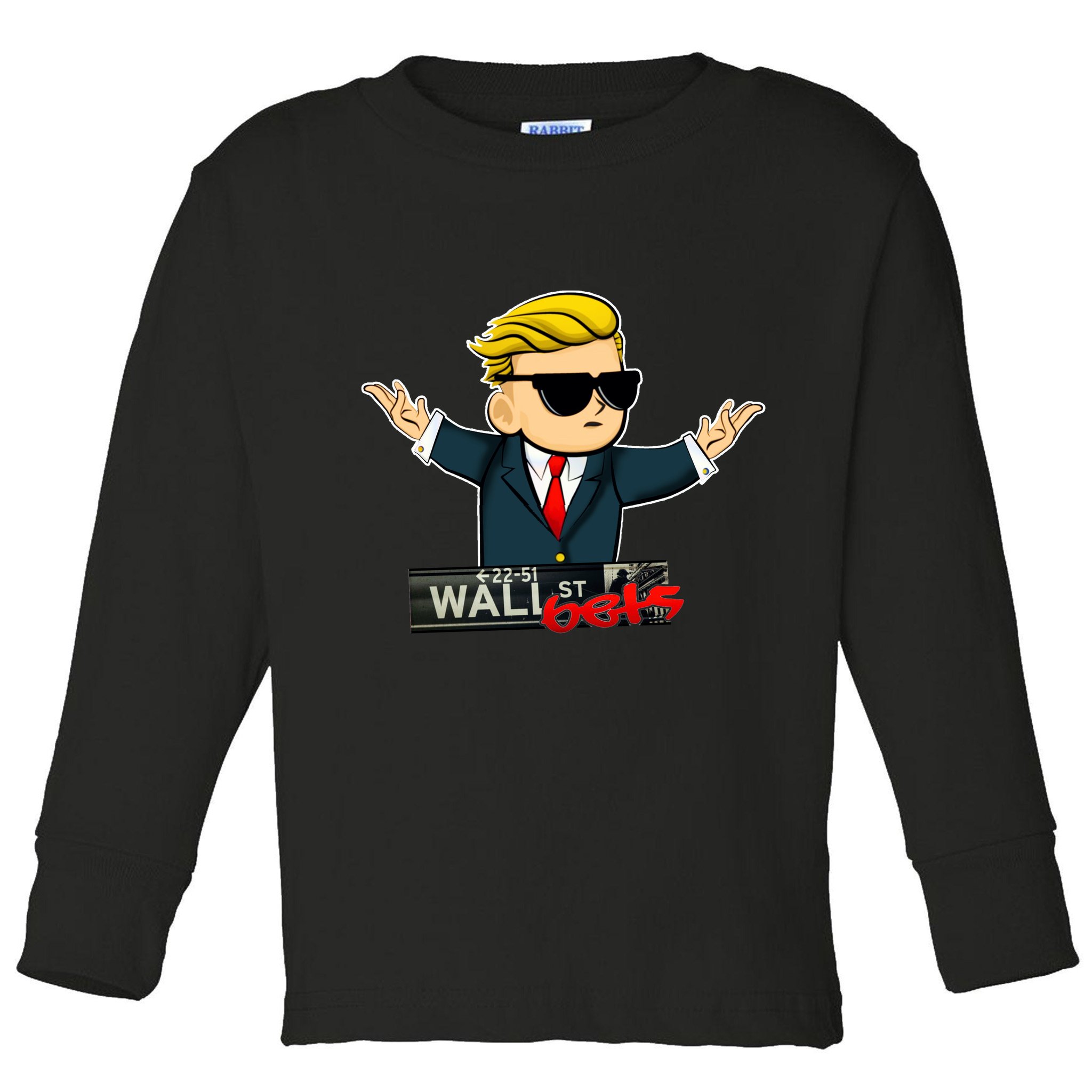 Wall Street Bets Guy Investing Stocks Toddler Long Sleeve Shirt
