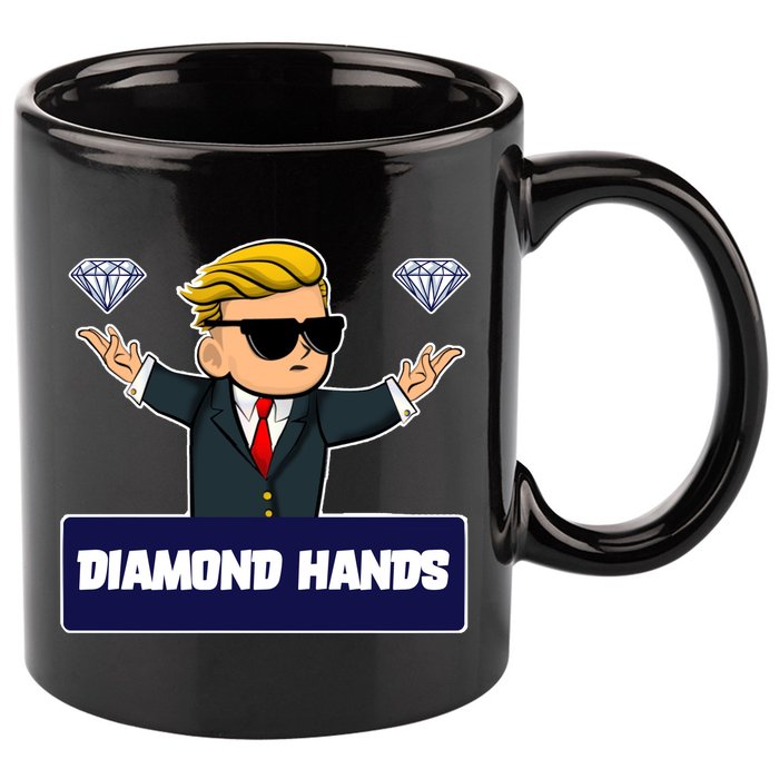 Wall Street Diamond Hands 11oz C Handle Ceramic Mug