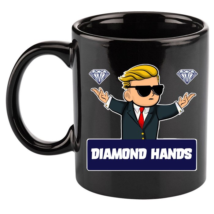 Wall Street Diamond Hands 11oz C Handle Ceramic Mug