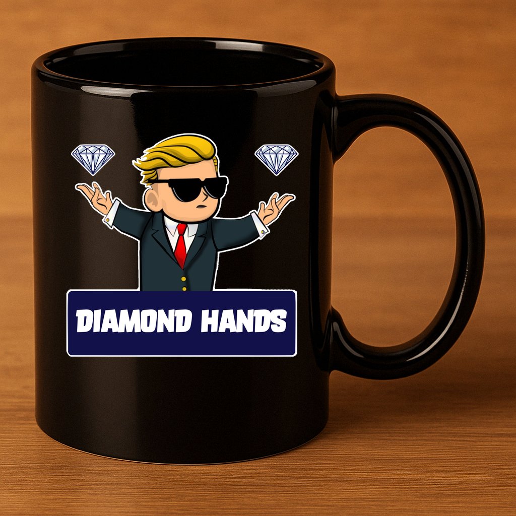 Wall Street Diamond Hands 11oz C Handle Ceramic Mug