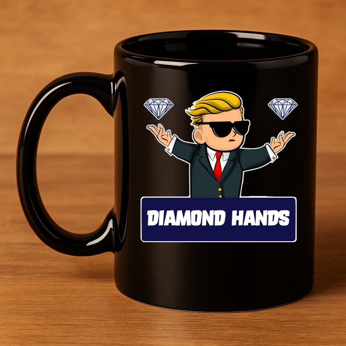 Wall Street Diamond Hands 11oz C Handle Ceramic Mug