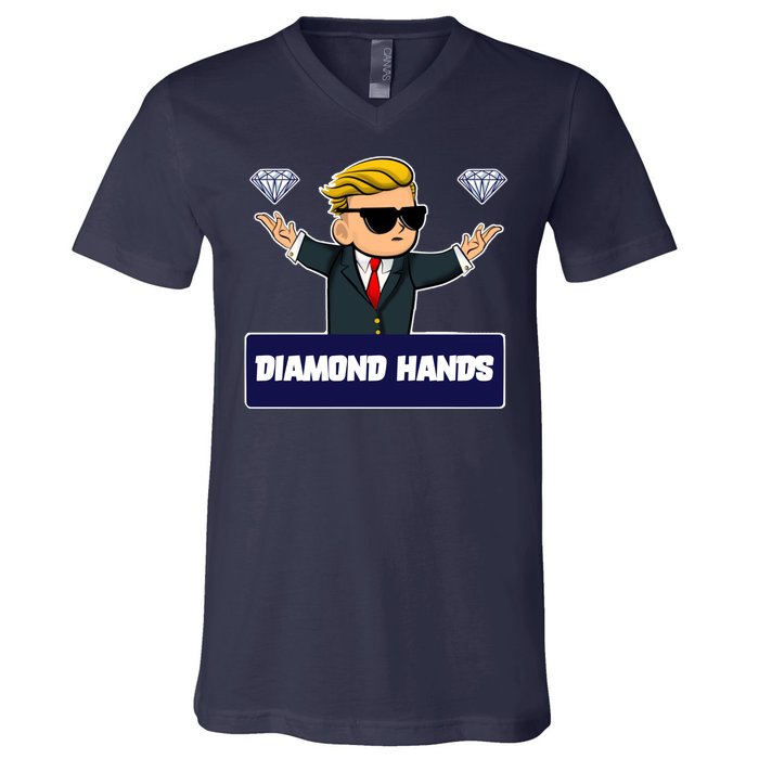 Wall Street Diamond Hands V-Neck T-Shirt