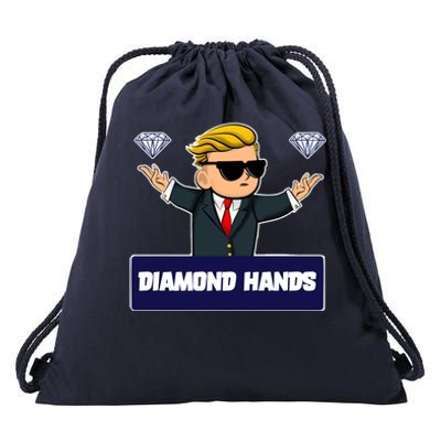 Wall Street Diamond Hands Drawstring Bag