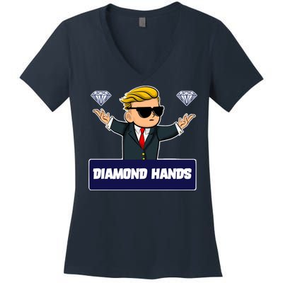 Wall Street Diamond Hands Women's V-Neck T-Shirt