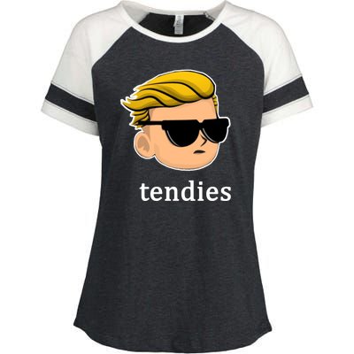 Wall Street Guy WSB Tendies Enza Ladies Jersey Colorblock Tee