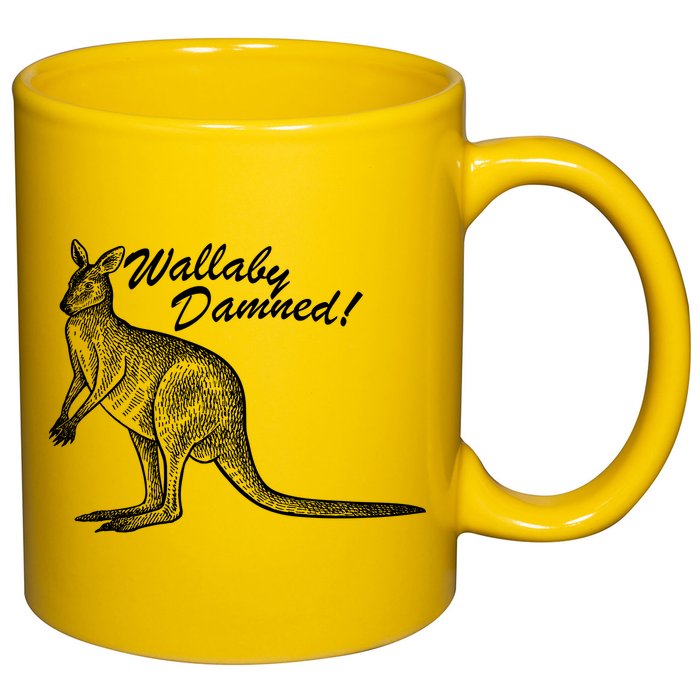 Wallaby Damned 11oz C Handle Ceramic Mug