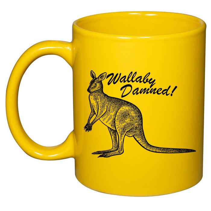 Wallaby Damned 11oz C Handle Ceramic Mug