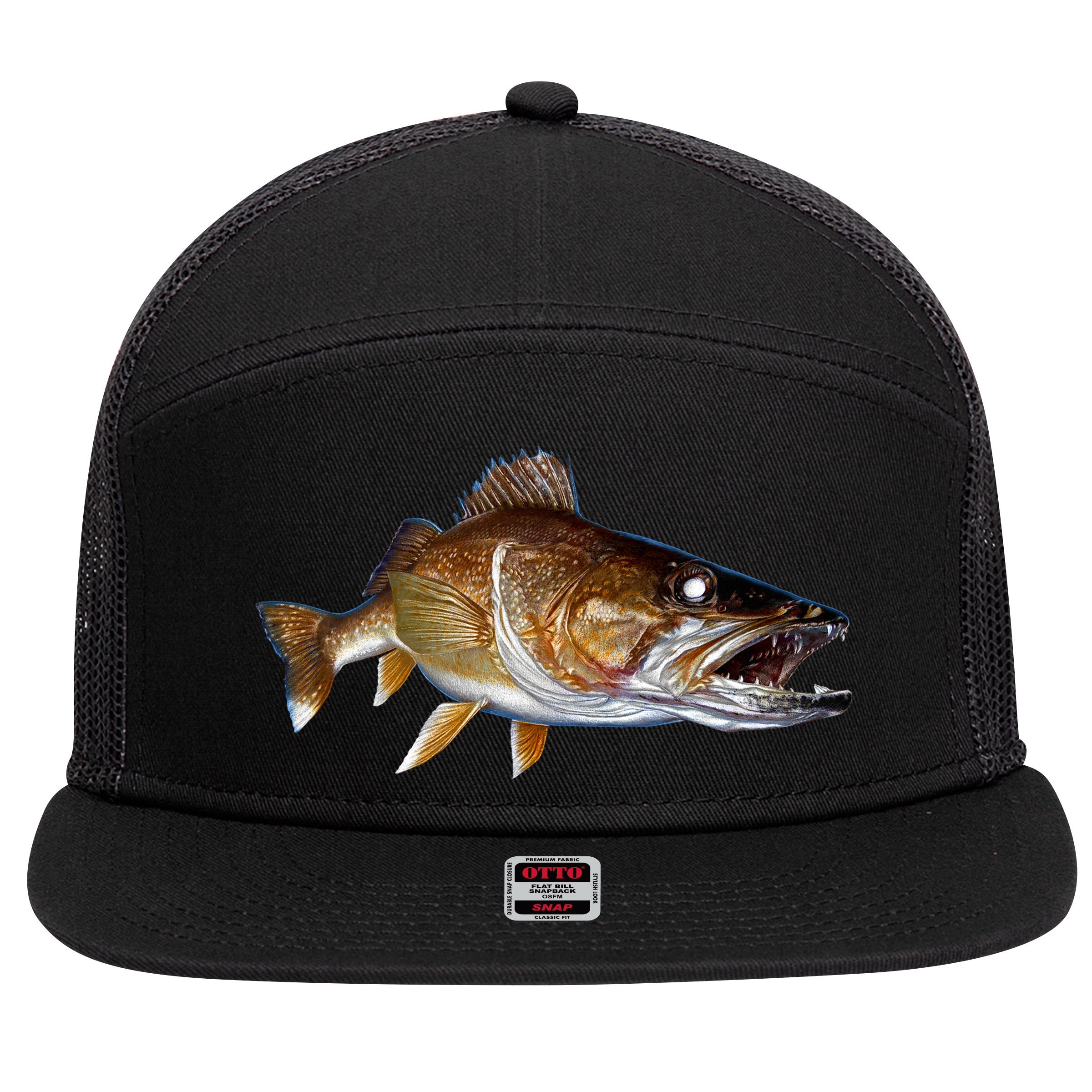Walleye 7 Panel Mesh Trucker Snapback Hat