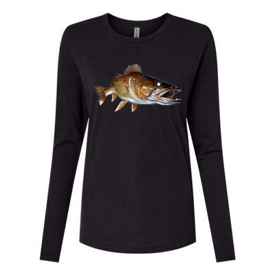 Walleye Womens Cotton Relaxed Long Sleeve T-Shirt