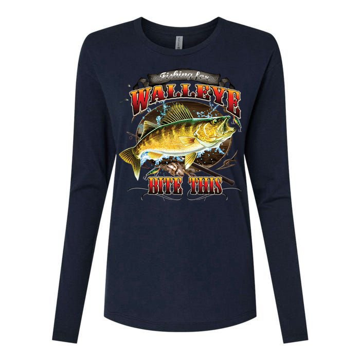 Walleye Bite This Womens Cotton Relaxed Long Sleeve T-Shirt