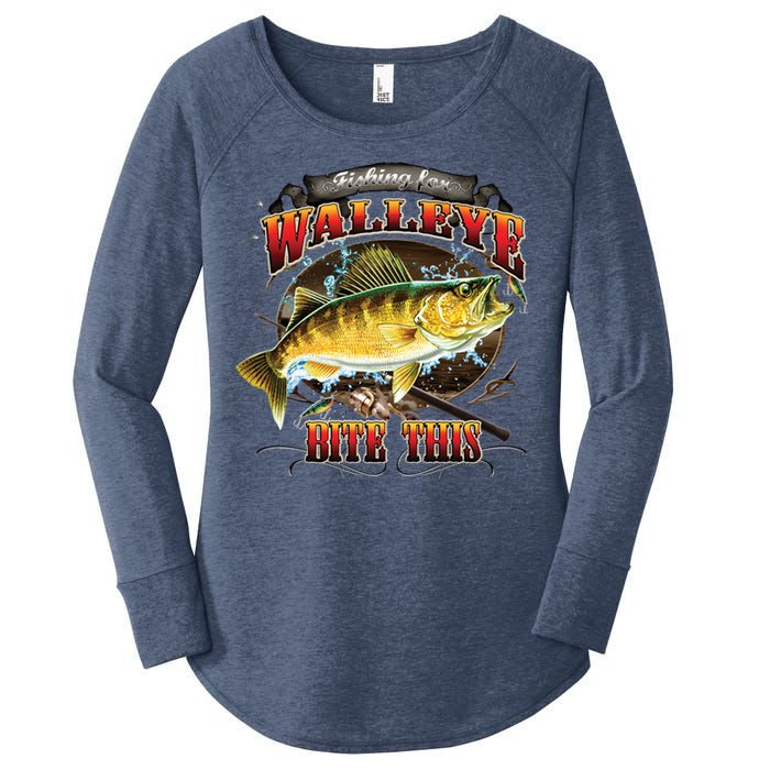 Walleye Bite This Women's Perfect Tri Tunic Long Sleeve Shirt