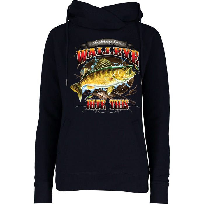 Walleye Bite This Womens Funnel Neck Pullover Hood