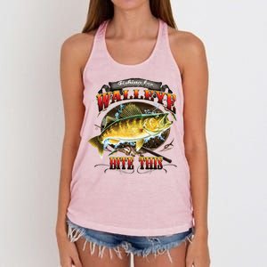 Walleye Bite This Women's Knotted Racerback Tank