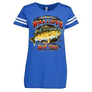 Walleye Bite This Enza Ladies Jersey Football T-Shirt