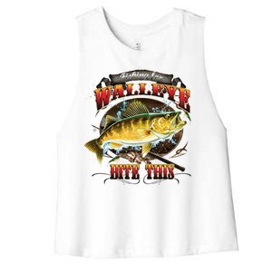 Walleye Bite This Women's Racerback Cropped Tank