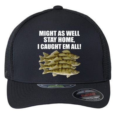 Walleye Caught Em All Flexfit Unipanel Trucker Cap