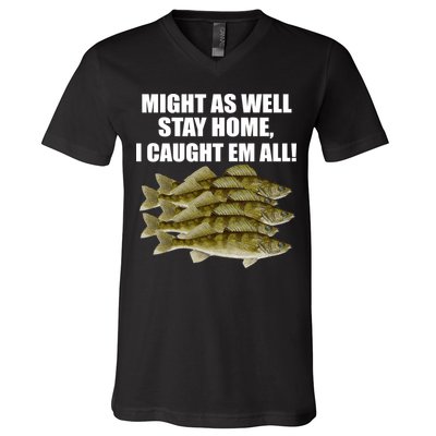Walleye Caught Em All V-Neck T-Shirt