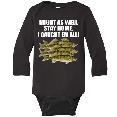 Walleye Caught Em All Baby Long Sleeve Bodysuit