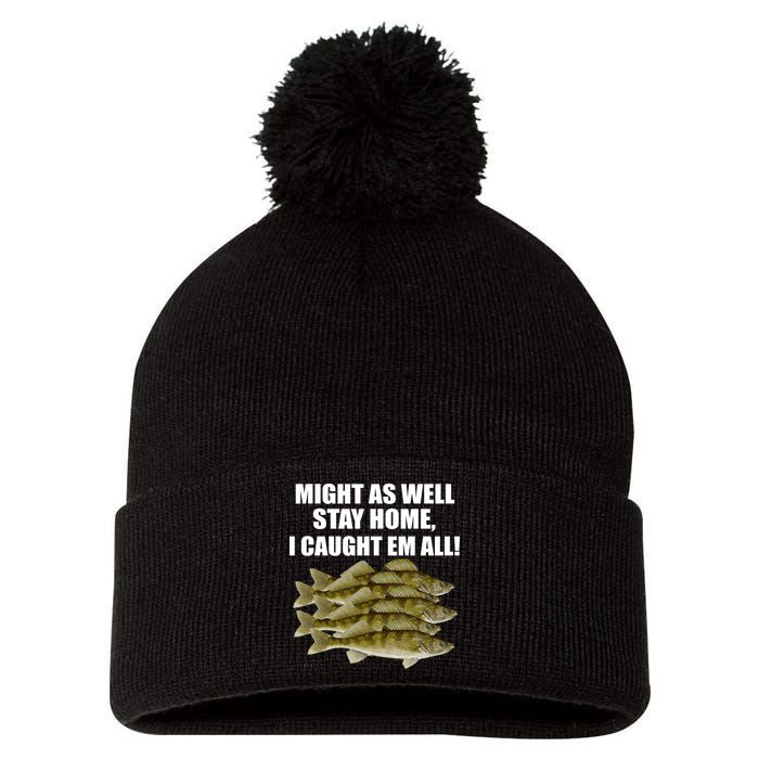 Walleye Caught Em All Pom Pom 12in Knit Beanie